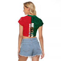 Mexico Flag Day Raglan Cropped T Shirt Dia de la Bandera