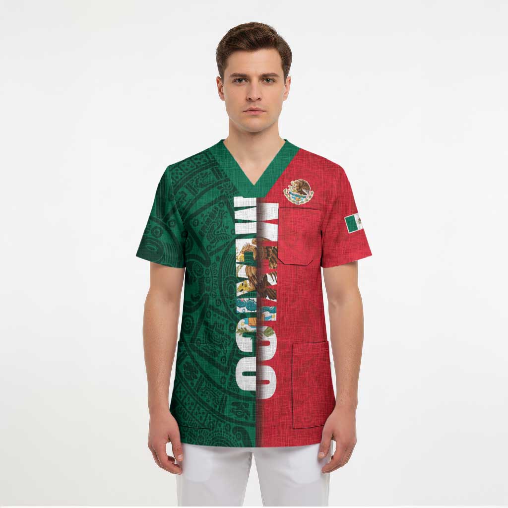 Mexico Flag Day Scrub Top Dia de la Bandera