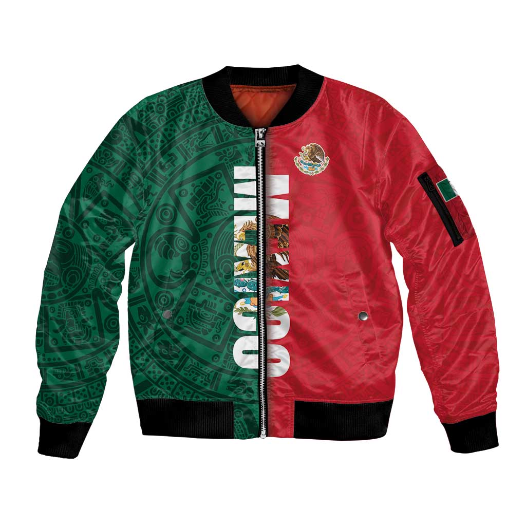 Mexico Flag Day Sleeve Zip Bomber Jacket Dia de la Bandera