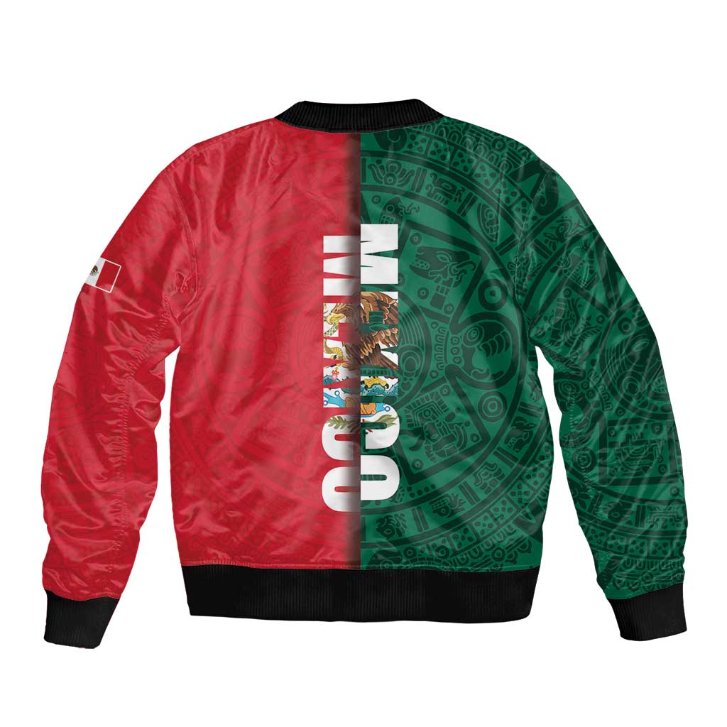Mexico Flag Day Sleeve Zip Bomber Jacket Dia de la Bandera