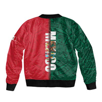 Mexico Flag Day Sleeve Zip Bomber Jacket Dia de la Bandera