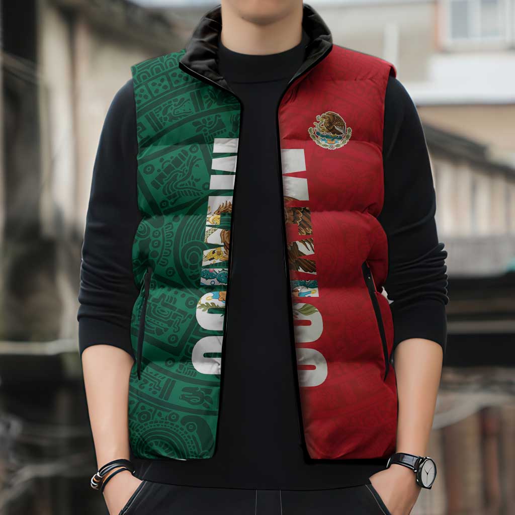 Mexico Flag Day Sleeveless Puffer Jacket Dia de la Bandera