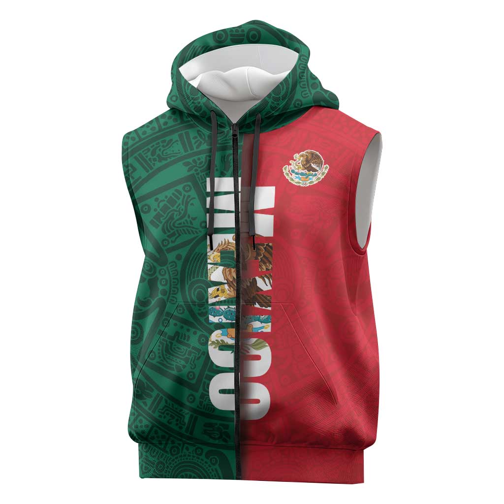 Mexico Flag Day Sleeveless Zip Hoodie Dia de la Bandera