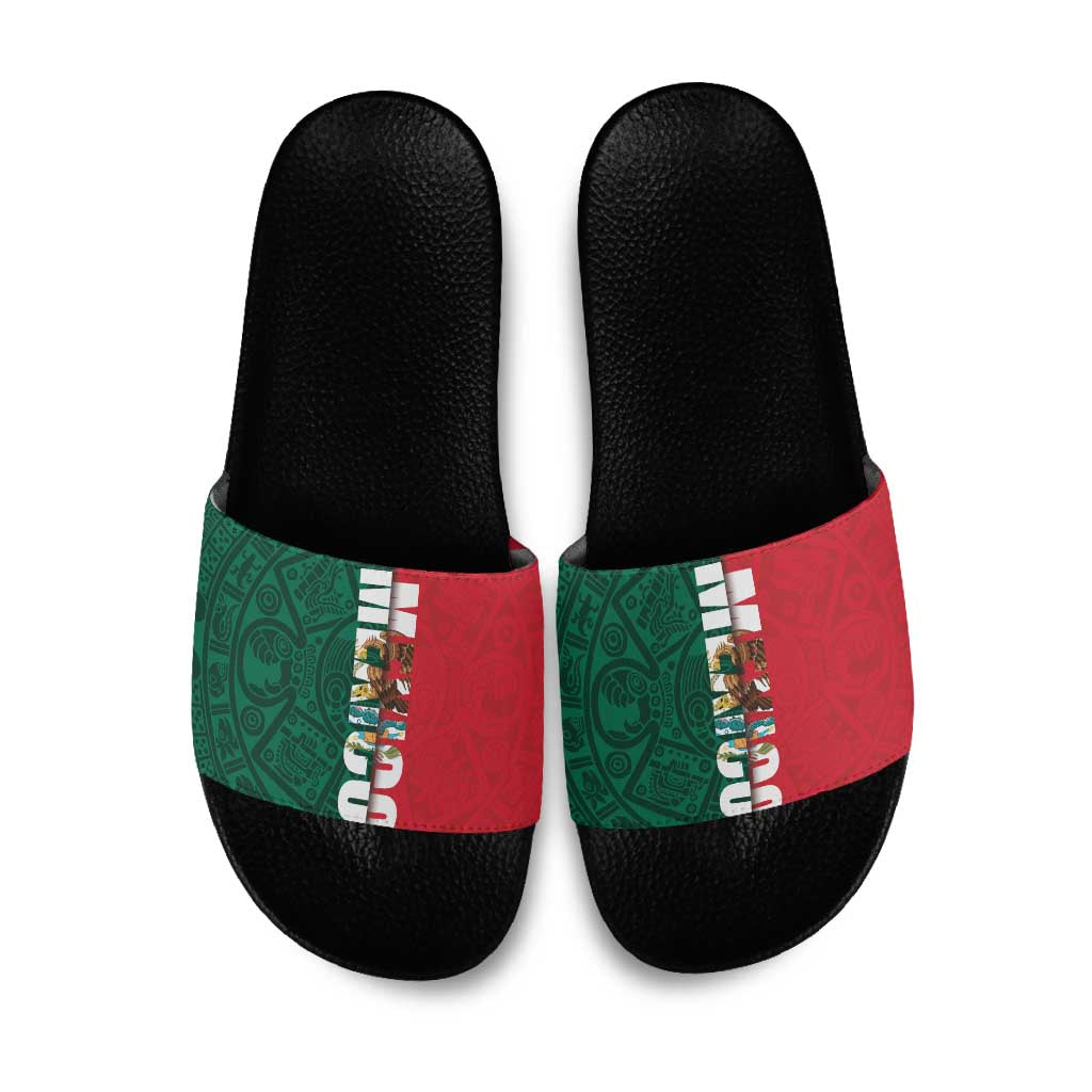 Mexico Flag Day Slide Sandals Dia de la Bandera