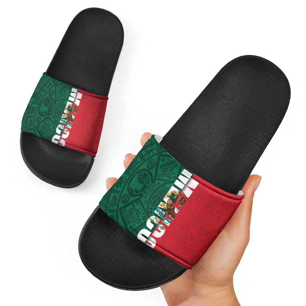 Mexico Flag Day Slide Sandals Dia de la Bandera