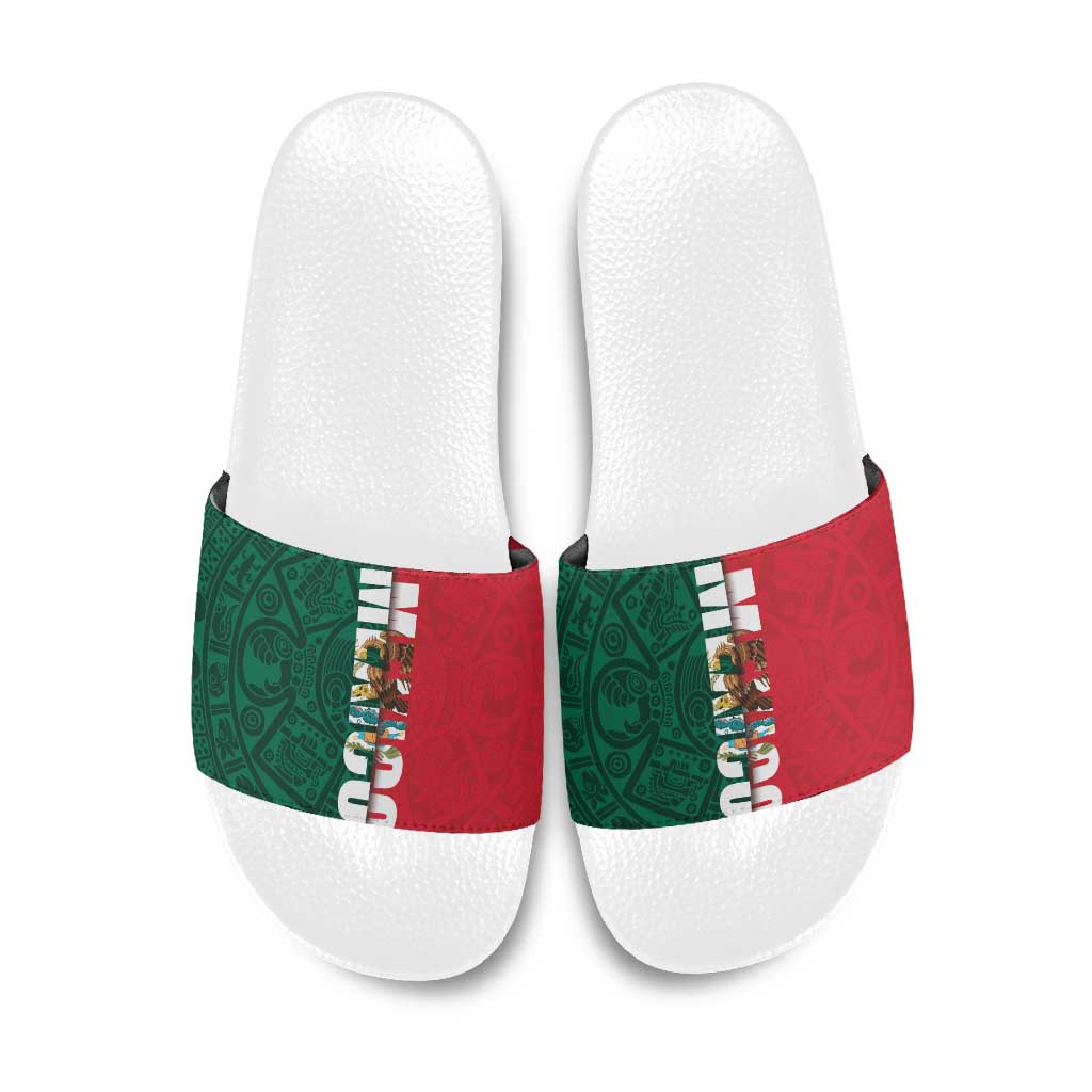 Mexico Flag Day Slide Sandals Dia de la Bandera