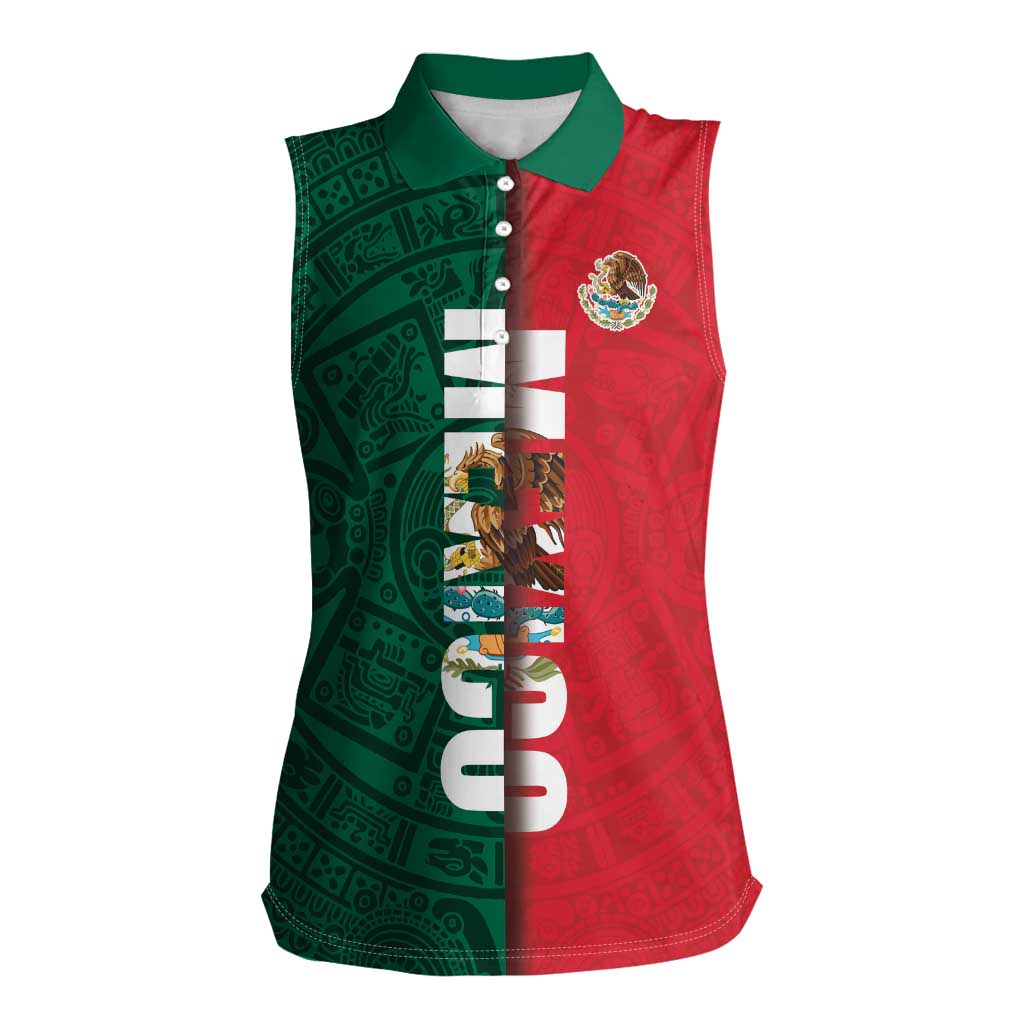 Mexico Flag Day Women Sleeveless Polo Shirt Dia de la Bandera