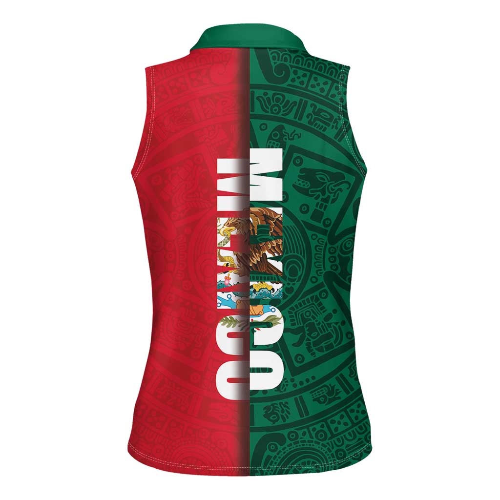 Mexico Flag Day Women Sleeveless Polo Shirt Dia de la Bandera