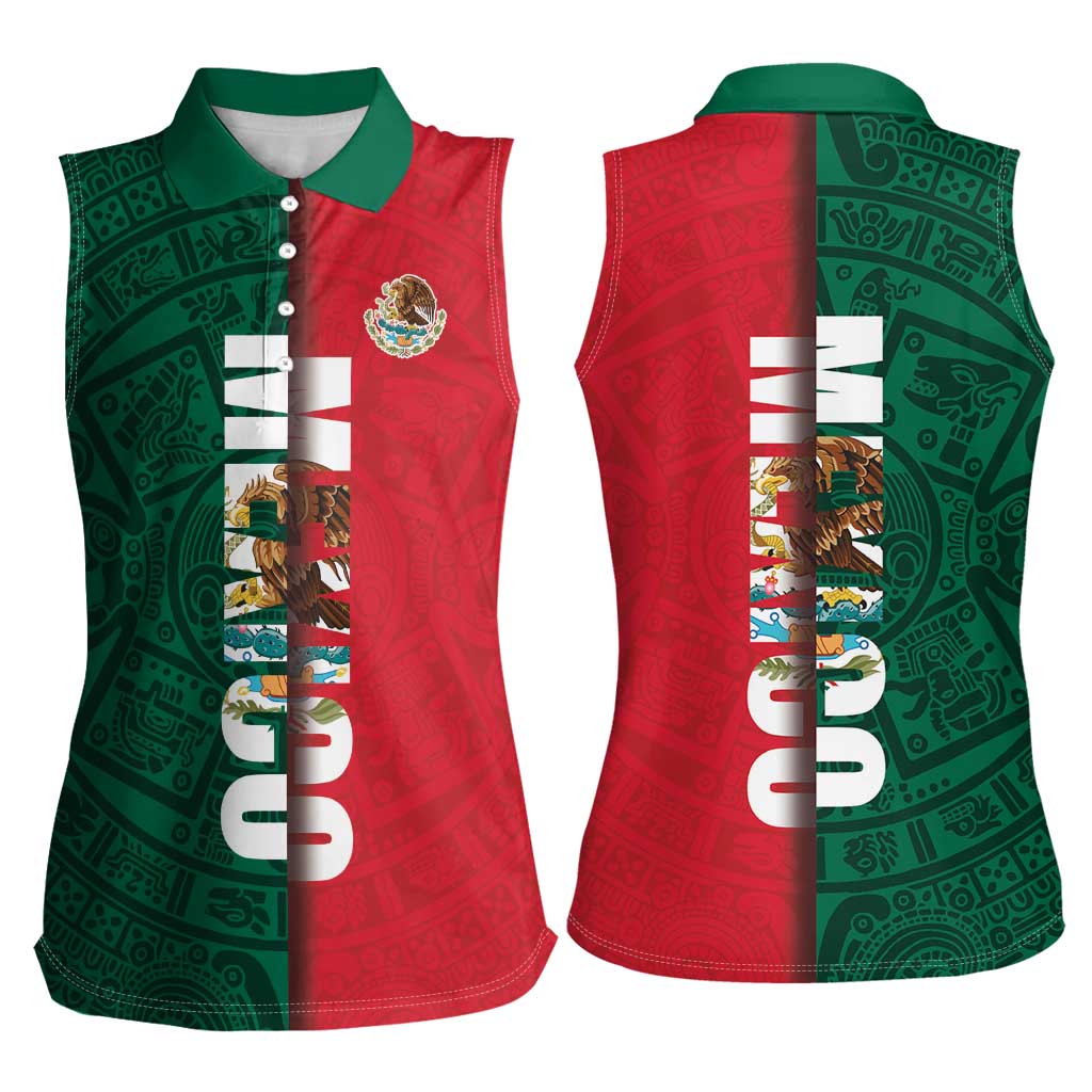 Mexico Flag Day Women Sleeveless Polo Shirt Dia de la Bandera