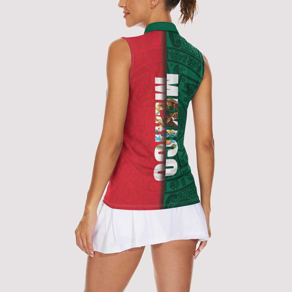 Mexico Flag Day Women Sleeveless Polo Shirt Dia de la Bandera