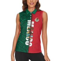 Mexico Flag Day Women Sleeveless Polo Shirt Dia de la Bandera