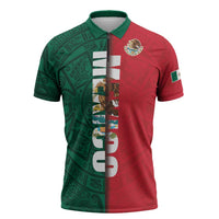 Mexico Flag Day Zipper Polo Shirt Dia de la Bandera