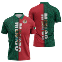 Mexico Flag Day Zipper Polo Shirt Dia de la Bandera
