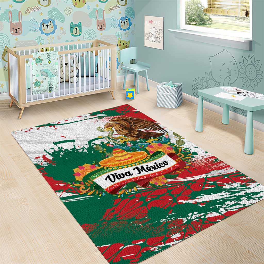 Viva Mexico Area Rug Grunge Style