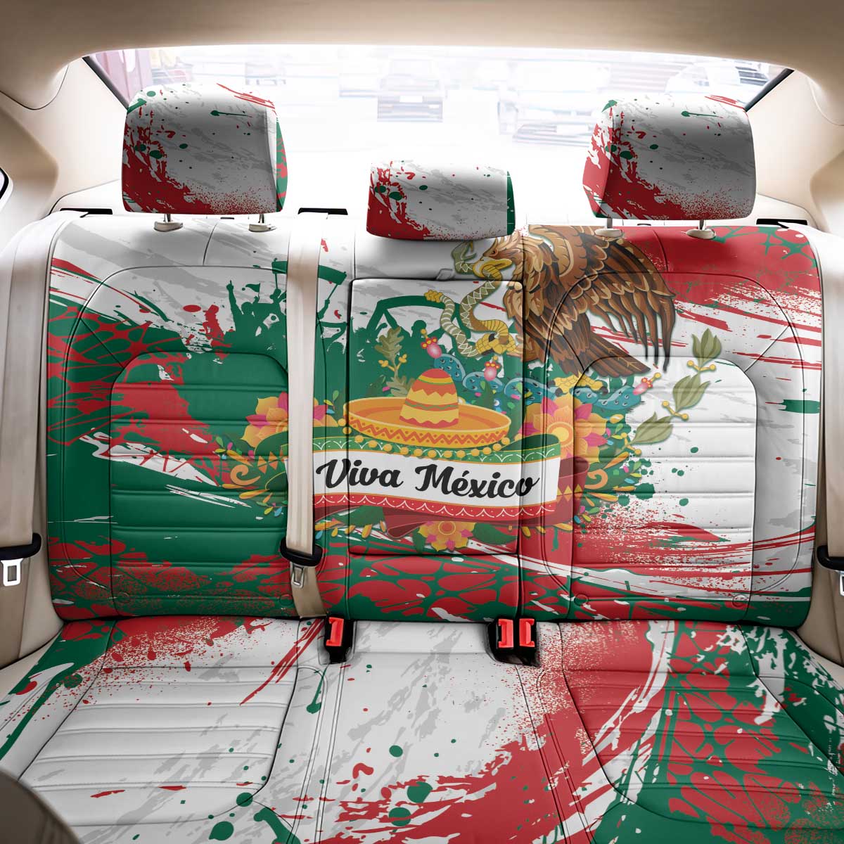 Viva Mexico Back Car Seat Cover Grunge Style