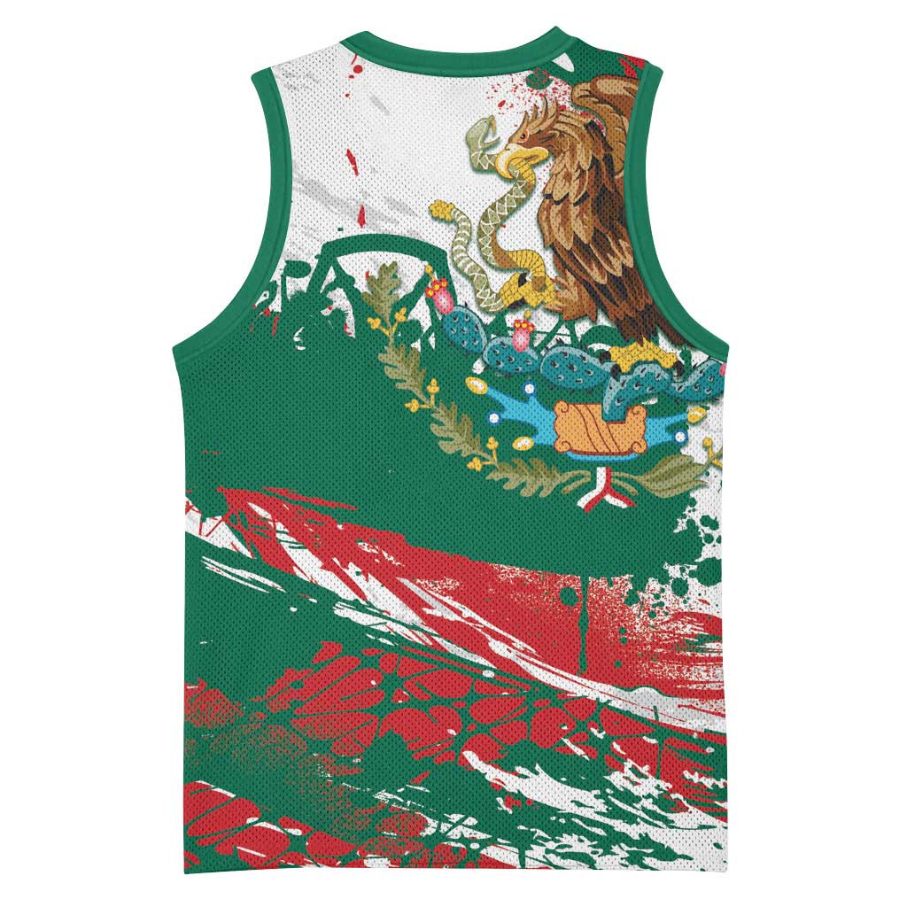 Viva Mexico Basketball Jersey Grunge Style