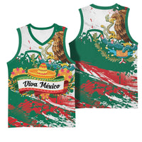 Viva Mexico Basketball Jersey Grunge Style