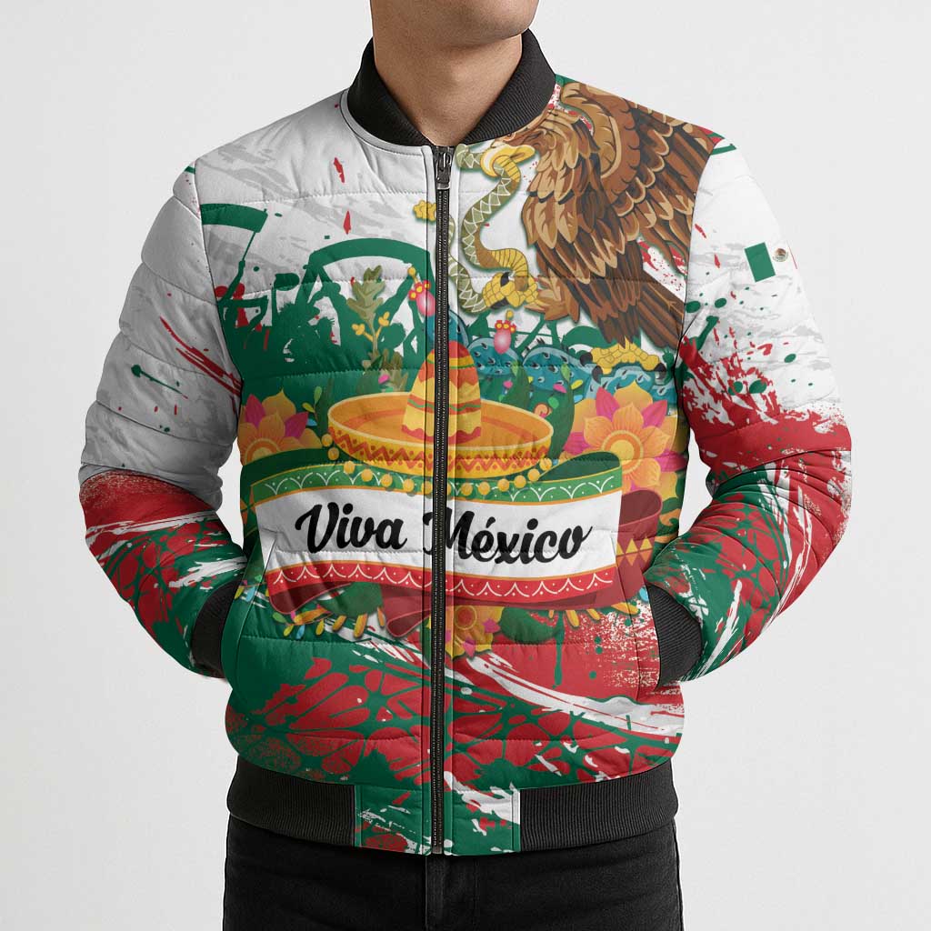Viva Mexico Bomber Puffer Jacket Grunge Style