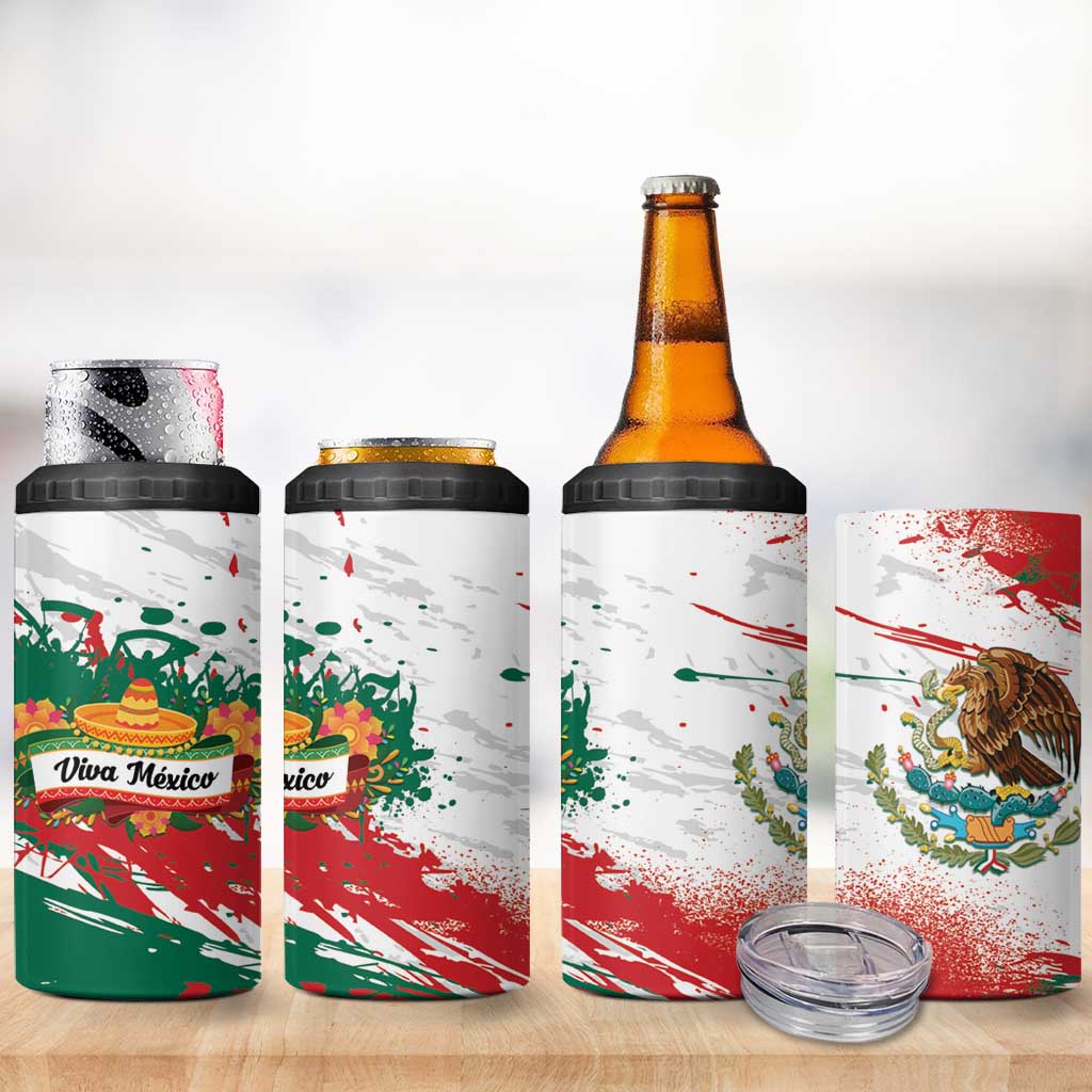 Viva Mexico 4 in 1 Can Cooler Tumbler Grunge Style