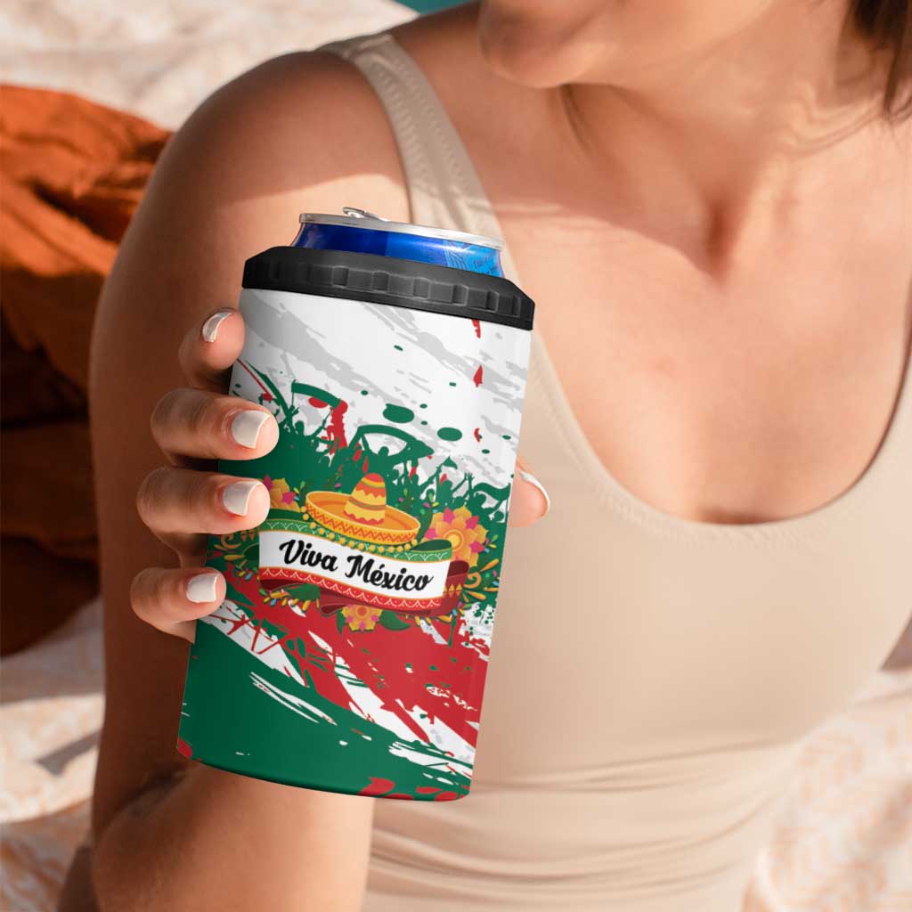Viva Mexico 4 in 1 Can Cooler Tumbler Grunge Style