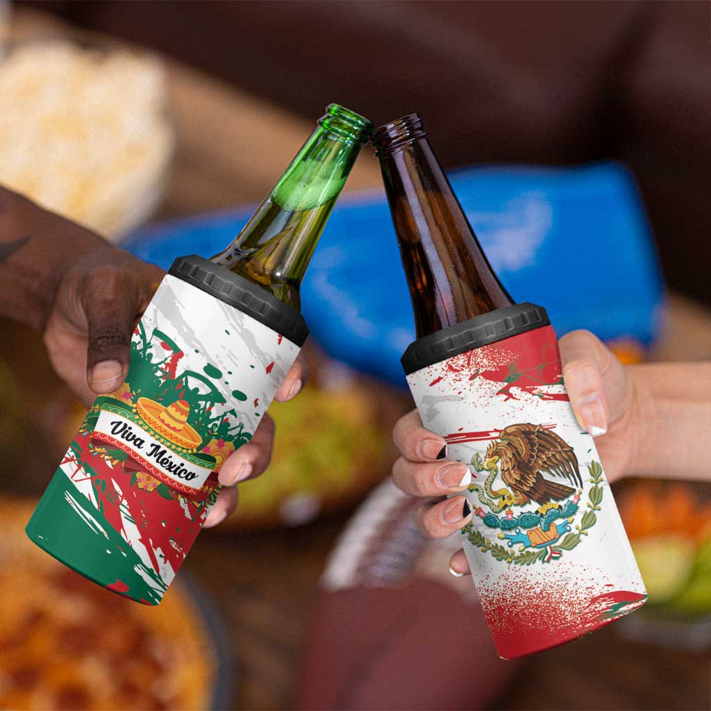 Viva Mexico 4 in 1 Can Cooler Tumbler Grunge Style