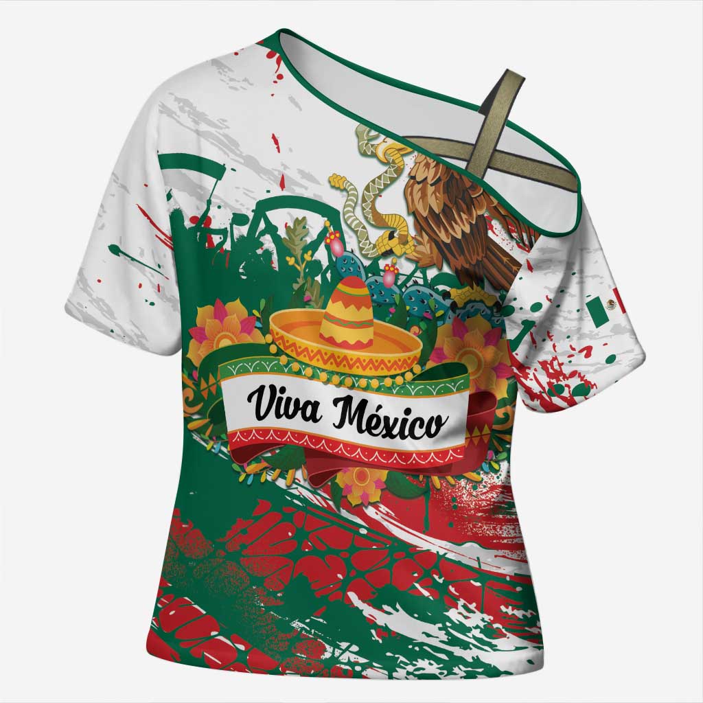 Viva Mexico Cross Shoulder Shirt Grunge Style