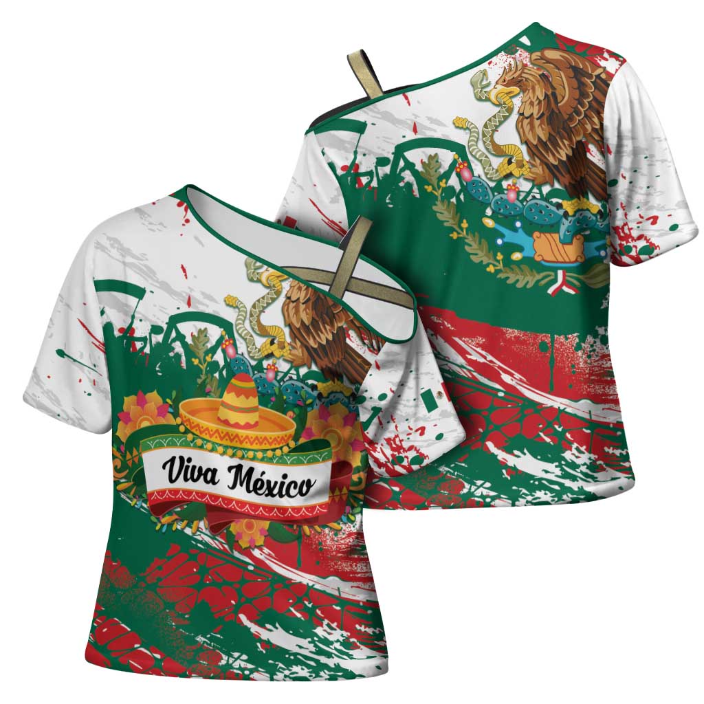 Viva Mexico Cross Shoulder Shirt Grunge Style