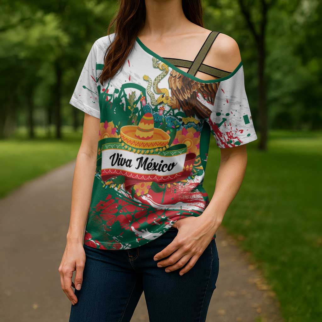 Viva Mexico Cross Shoulder Shirt Grunge Style