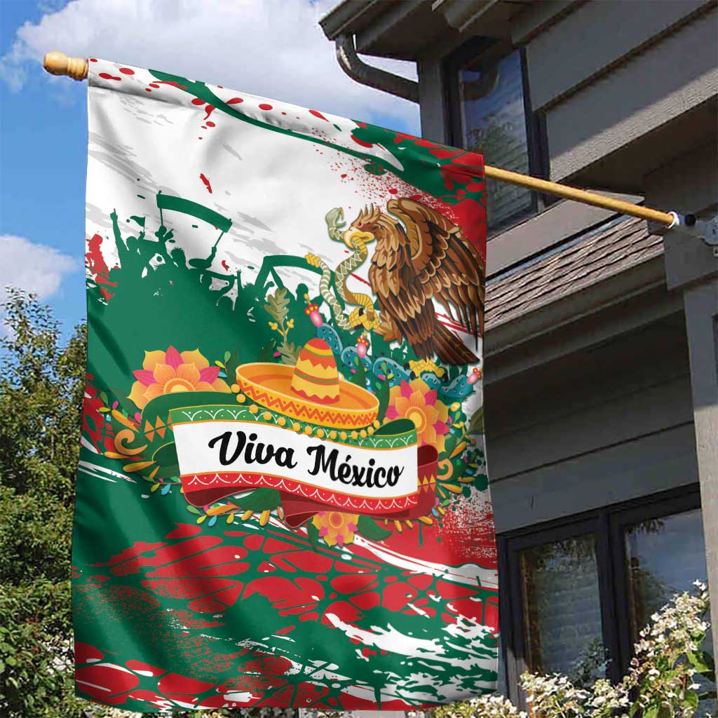 Viva Mexico Garden Flag Grunge Style