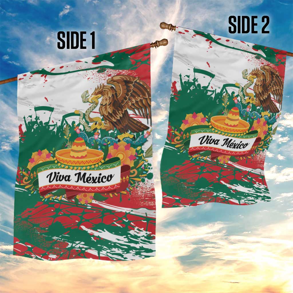 Viva Mexico Garden Flag Grunge Style