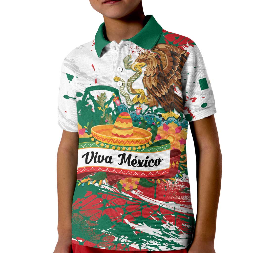 Viva Mexico Kid Polo Shirt Grunge Style