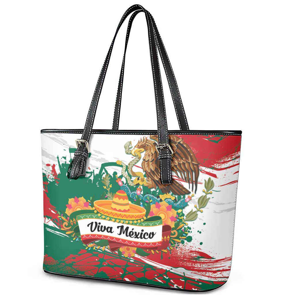Viva Mexico Leather Tote Bag Grunge Style