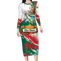 Viva Mexico Long Sleeve Bodycon Dress Grunge Style