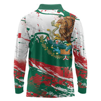 Viva Mexico Long Sleeve Polo Shirt Grunge Style