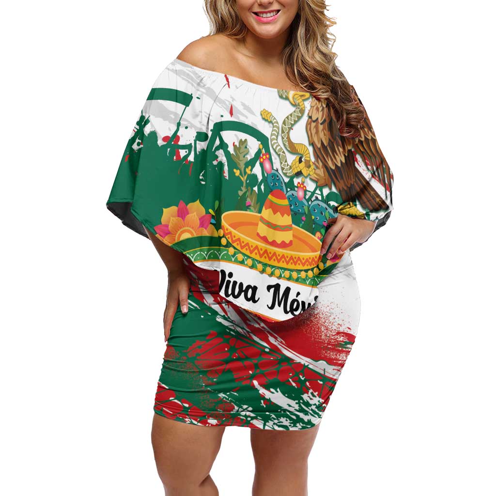 Viva Mexico Off Shoulder Short Dress Grunge Style