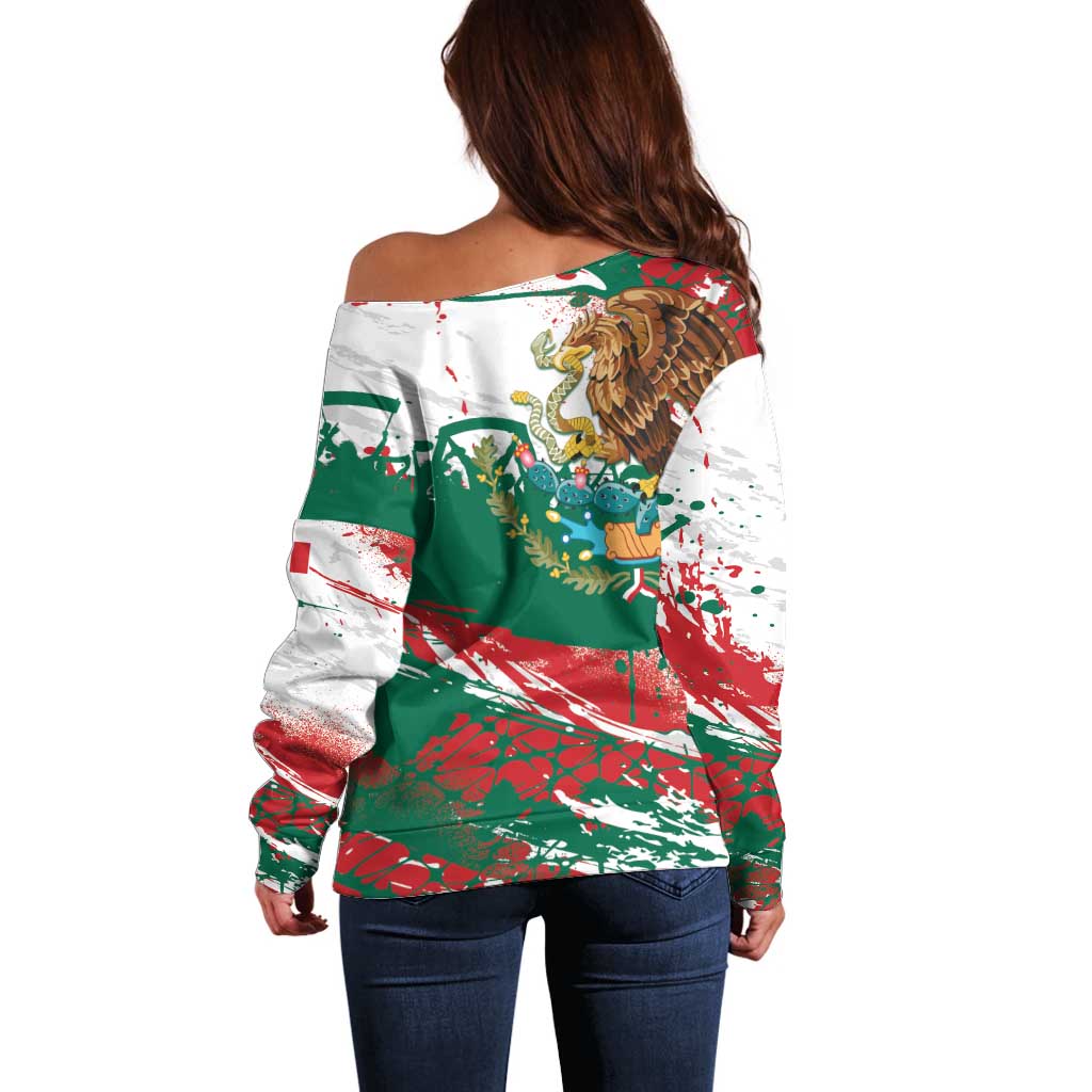 Viva Mexico Off Shoulder Sweater Grunge Style