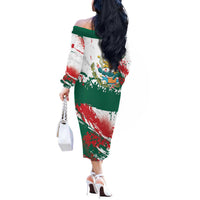 Viva Mexico Off The Shoulder Long Sleeve Dress Grunge Style