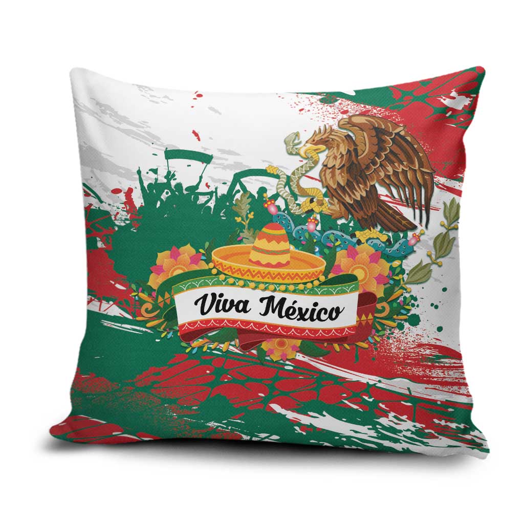 Viva Mexico Pillow Cover Grunge Style