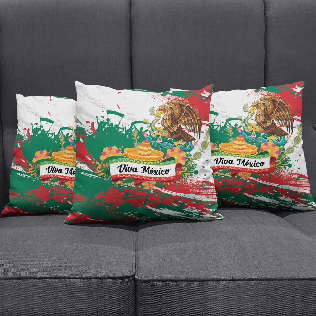 Viva Mexico Pillow Cover Grunge Style