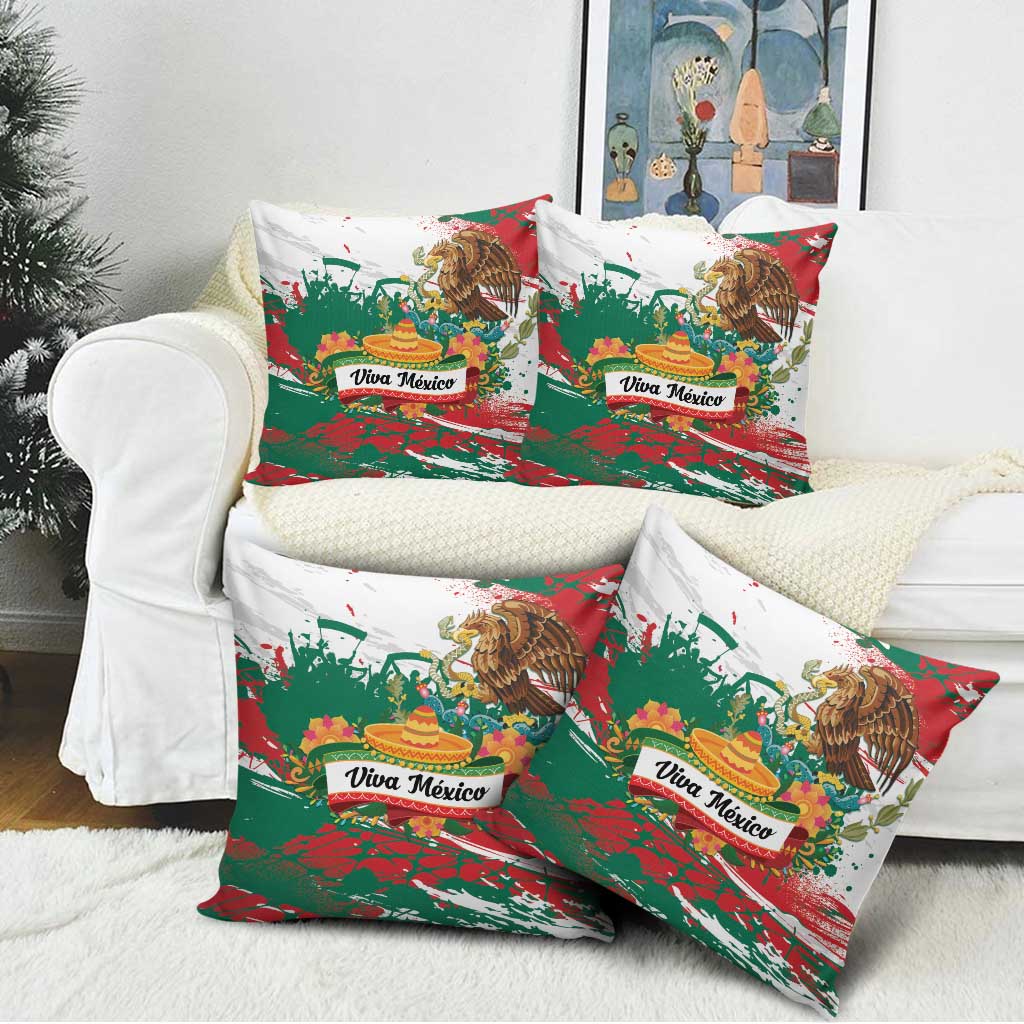 Viva Mexico Pillow Cover Grunge Style