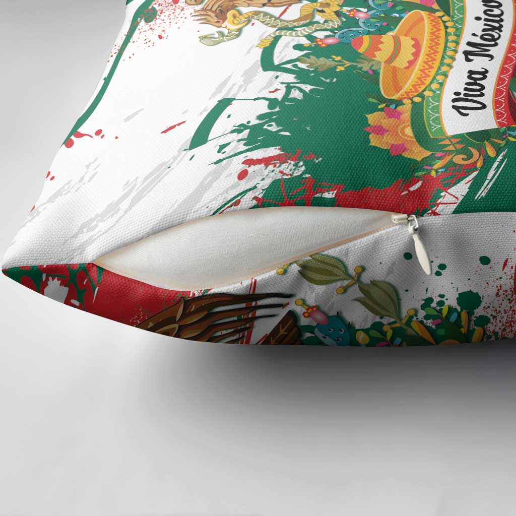 Viva Mexico Pillow Cover Grunge Style
