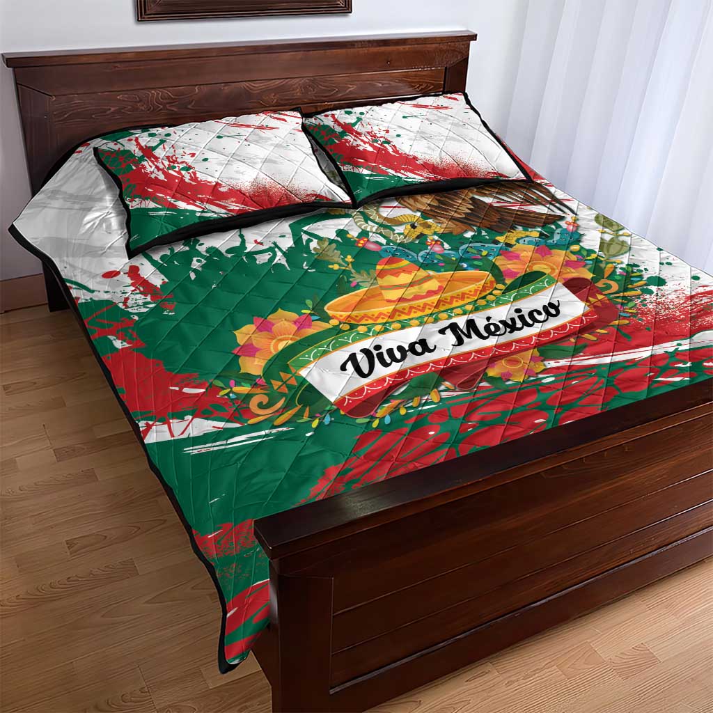 Viva Mexico Quilt Bed Set Grunge Style