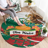 Viva Mexico Round Carpet Grunge Style
