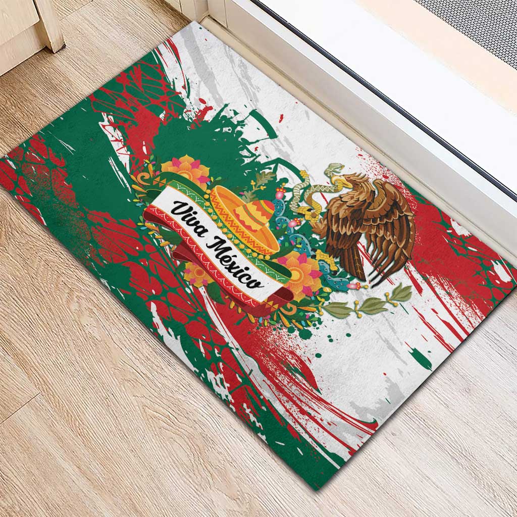 Viva Mexico Rubber Doormat Grunge Style