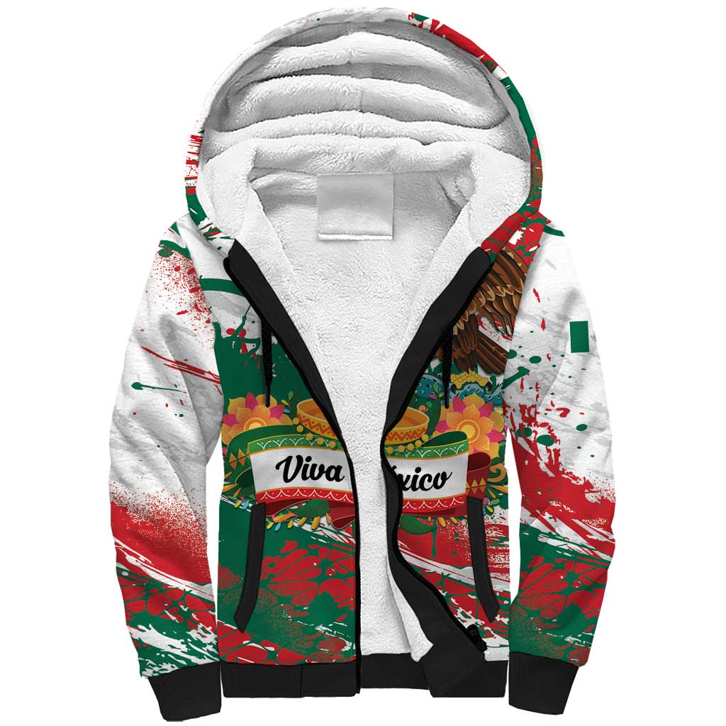 Viva Mexico Sherpa Hoodie Grunge Style