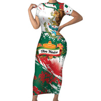 Viva Mexico Short Sleeve Bodycon Dress Grunge Style
