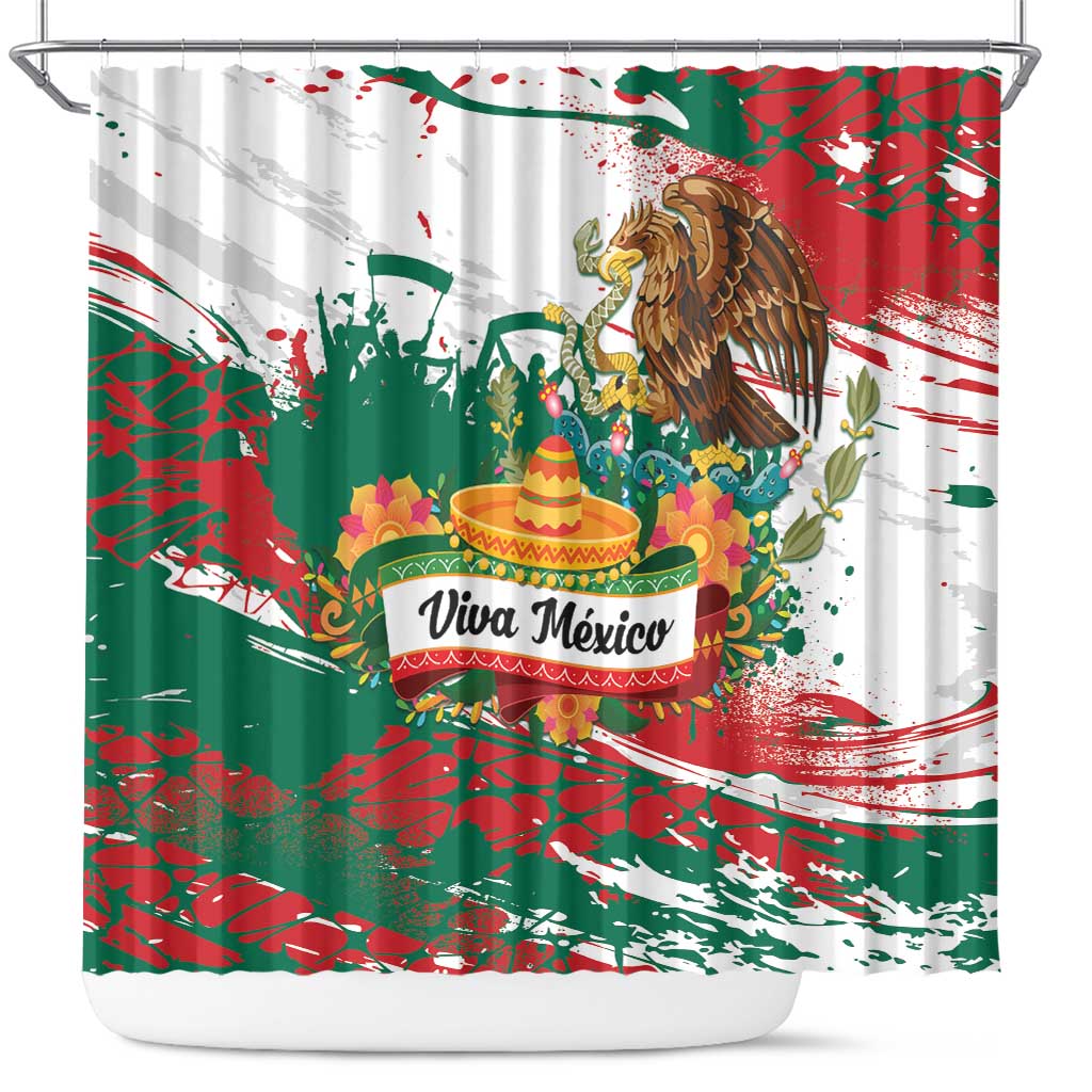 Viva Mexico Shower Curtain Grunge Style