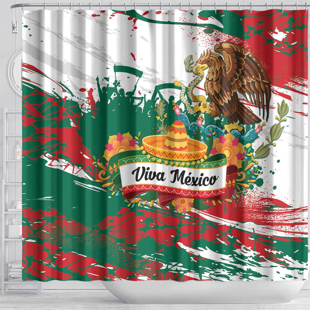 Viva Mexico Shower Curtain Grunge Style