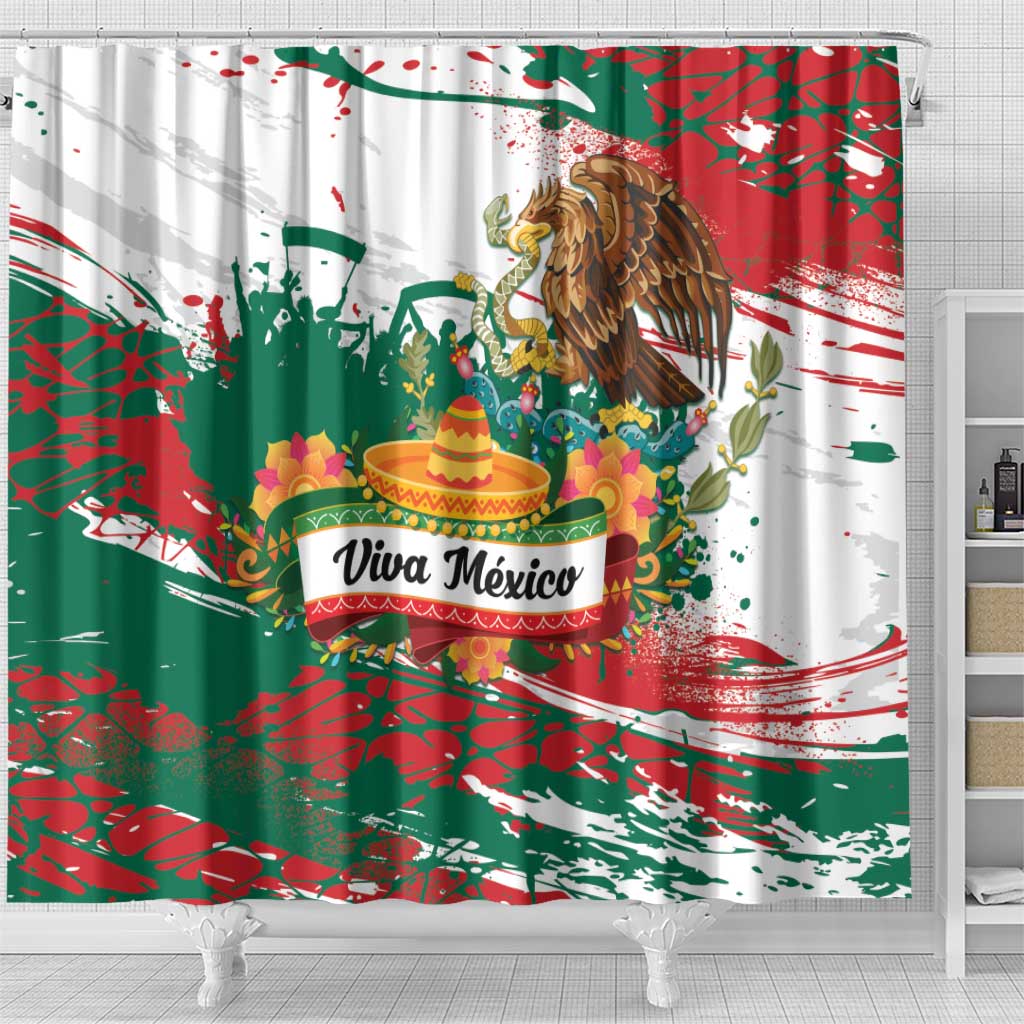 Viva Mexico Shower Curtain Grunge Style