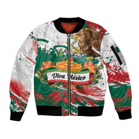 Viva Mexico Sleeve Zip Bomber Jacket Grunge Style